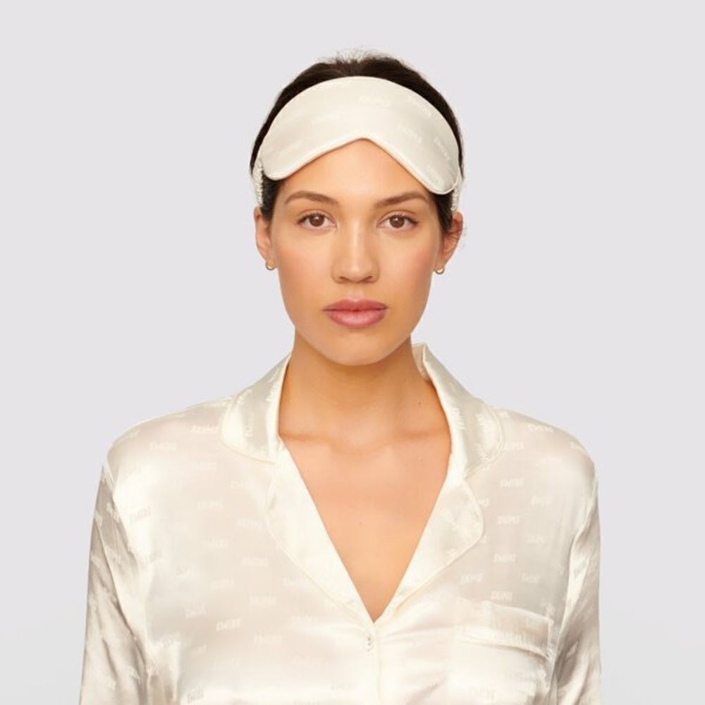 NWT SKIMS Jacquard Eye Mask White Marble new